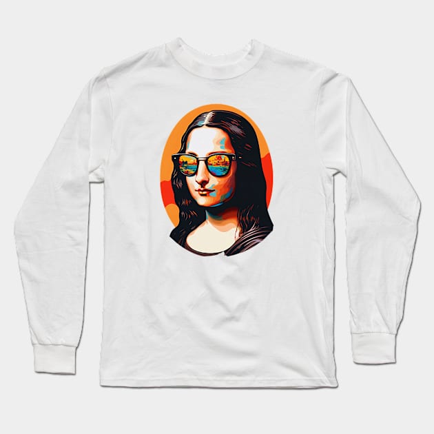 Mona Shades: The Coolest Lisa in Town Long Sleeve T-Shirt by zoocostudio